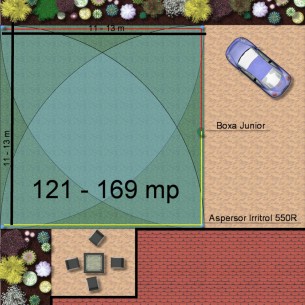 Kit irigare gazon 121-169 m2 Irritrol cu programator pe baterie 9V